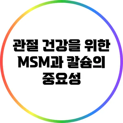 관절 건강을 위한 MSM과 칼슘의 중요성