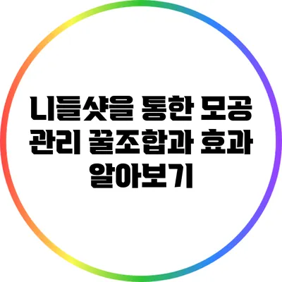 니들샷을 통한 모공 관리 꿀조합과 효과 알아보기