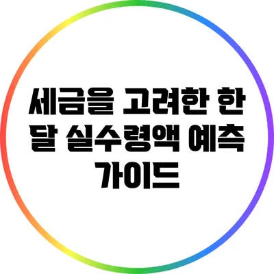 세금을 고려한 한 달 실수령액 예측 가이드
