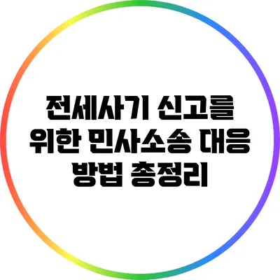 전세사기 신고를 위한 민사소송 대응 방법 총정리