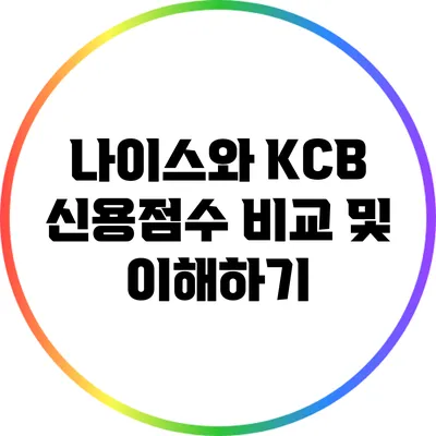 나이스와 KCB 신용점수 비교 및 이해하기
