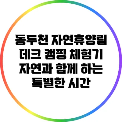 동두천 자연휴양림 데크 캠핑 체험기: 자연과 함께 하는 특별한 시간