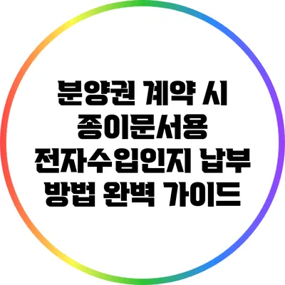 분양권 계약 시 종이문서용 전자수입인지 납부 방법 완벽 가이드