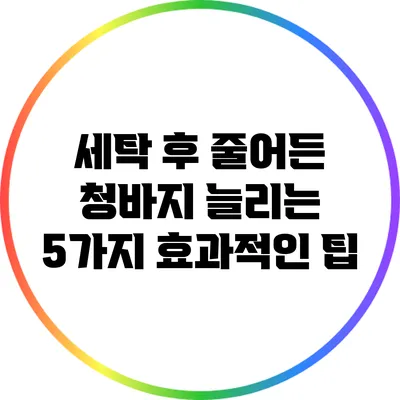 세탁 후 줄어든 청바지 늘리는 5가지 효과적인 팁