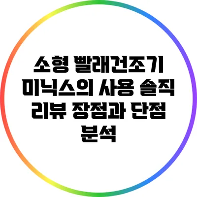 소형 빨래건조기 미닉스의 사용 솔직 리뷰: 장점과 단점 분석