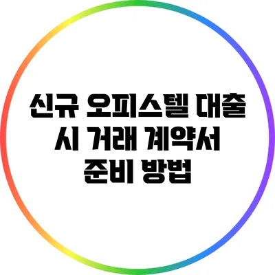 신규 오피스텔 대출 시 거래 계약서 준비 방법