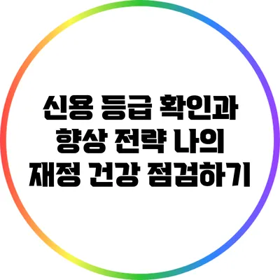 신용 등급 확인과 향상 전략: 나의 재정 건강 점검하기