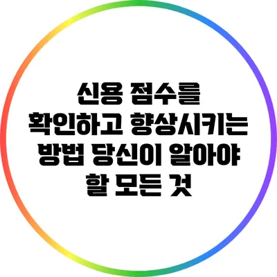 신용 점수를 확인하고 향상시키는 방법: 당신이 알아야 할 모든 것