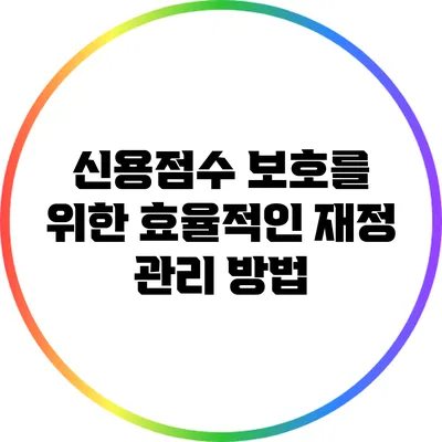 신용점수 보호를 위한 효율적인 재정 관리 방법