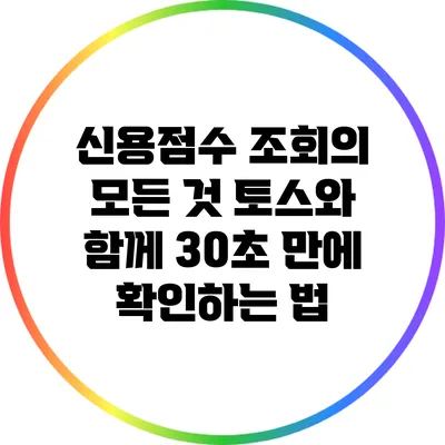 신용점수 조회의 모든 것: 토스와 함께 30초 만에 확인하는 법