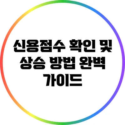 신용점수 확인 및 상승 방법 완벽 가이드