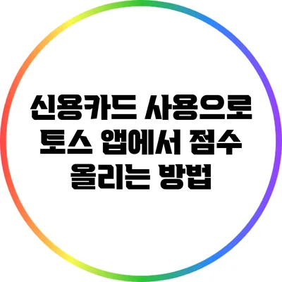 신용카드 사용으로 토스 앱에서 점수 올리는 방법