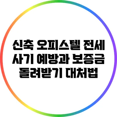 신축 오피스텔 전세 사기 예방과 보증금 돌려받기 대처법
