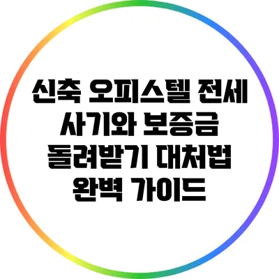 신축 오피스텔 전세 사기와 보증금 돌려받기 대처법 완벽 가이드