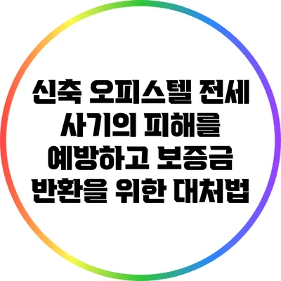 신축 오피스텔 전세 사기의 피해를 예방하고 보증금 반환을 위한 대처법
