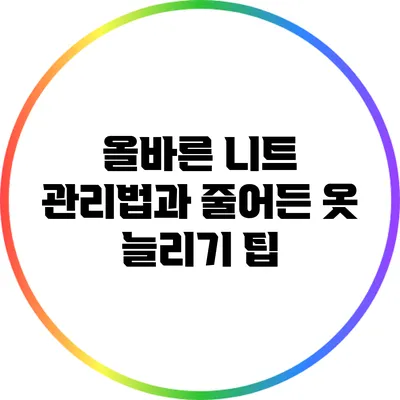 올바른 니트 관리법과 줄어든 옷 늘리기 팁
