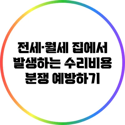 전세·월세 집에서 발생하는 수리비용 분쟁 예방하기