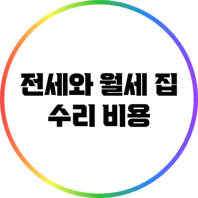 전세와 월세 집 수리 비용