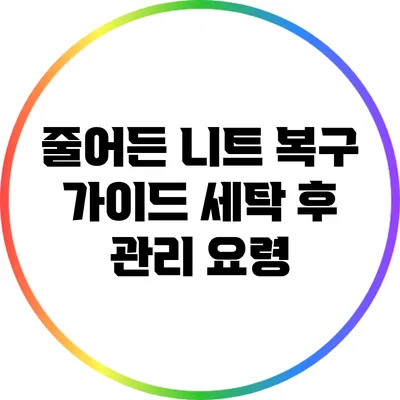줄어든 니트 복구 가이드: 세탁 후 관리 요령