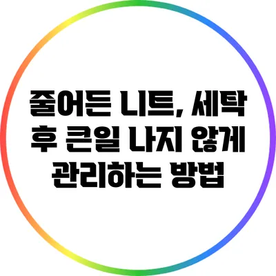줄어든 니트, 세탁 후 큰일 나지 않게 관리하는 방법