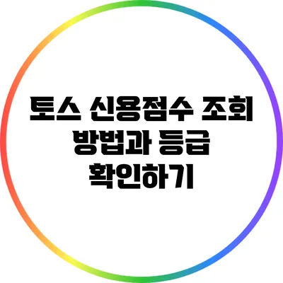 토스 신용점수 조회 방법과 등급 확인하기
