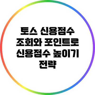토스 신용점수 조회와 포인트로 신용점수 높이기 전략