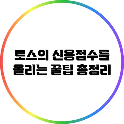 토스의 신용점수를 올리는 꿀팁 총정리