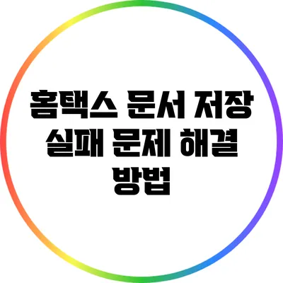 홈택스 문서 저장 실패 문제 해결 방법