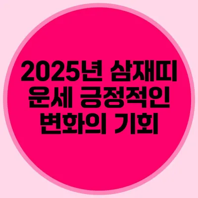 2025년 삼재띠 운세: 긍정적인 변화의 기회