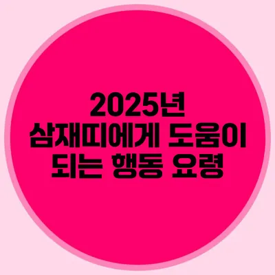 2025년 삼재띠에게 도움이 되는 행동 요령