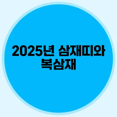 2025년 삼재띠와 복삼재