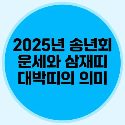 2025년 송년회 운세와 삼재띠 대박띠의 의미