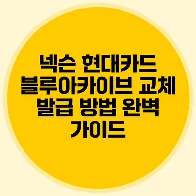 넥슨 현대카드 블루아카이브 교체 발급 방법 완벽 가이드