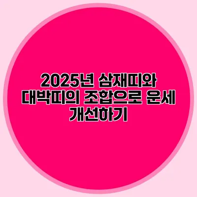 2025년 삼재띠와 대박띠의 조합으로 운세 개선하기