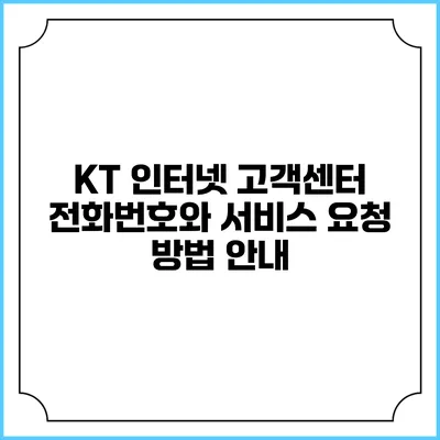 KT 인터넷 고객센터 전화번호와 서비스 요청 방법 안내