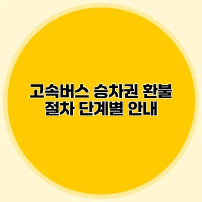 고속버스 승차권 환불 절차 단계별 안내