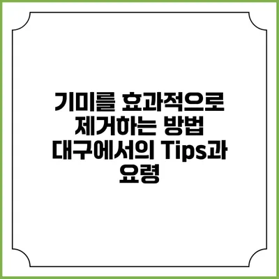 기미를 효과적으로 제거하는 방법: 대구에서의 Tips과 요령