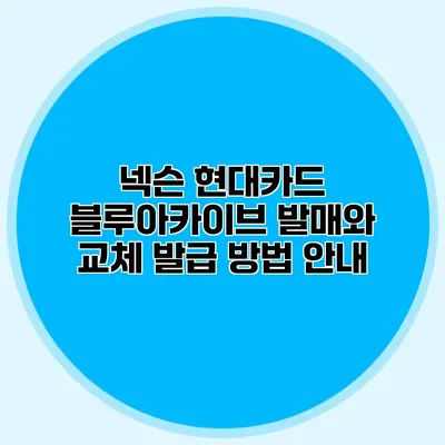 넥슨 현대카드 블루아카이브 발매와 교체 발급 방법 안내