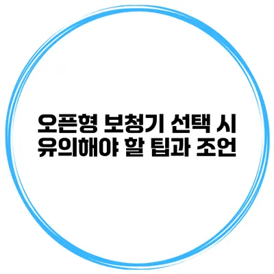 오픈형 보청기 선택 시 유의해야 할 팁과 조언