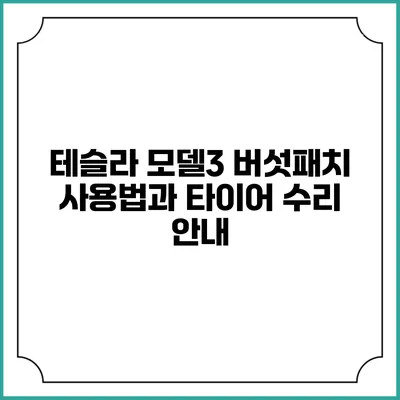 테슬라 모델3 버섯패치 사용법과 타이어 수리 안내