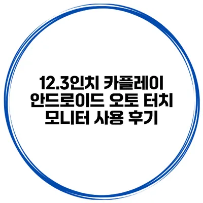 12.3인치 카플레이 안드로이드 오토 터치 모니터 사용 후기