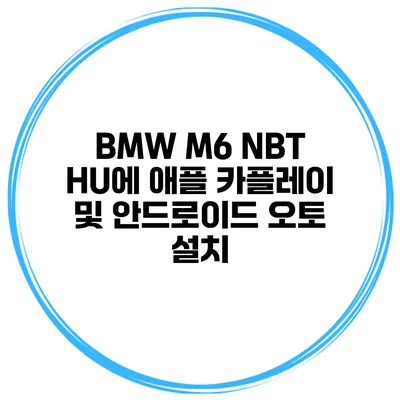 BMW M6 NBT HU에 애플 카플레이 및 안드로이드 오토 설치
