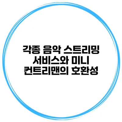 각종 음악 스트리밍 서비스와 미니 컨트리맨의 호환성