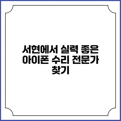 서현에서 실력 좋은 아이폰 수리 전문가 찾기