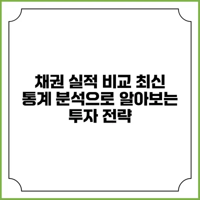 채권 실적 비교: 최신 통계 분석으로 알아보는 투자 전략