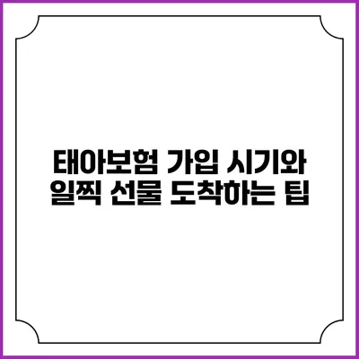 태아보험 가입 시기와 일찍 선물 도착하는 팁