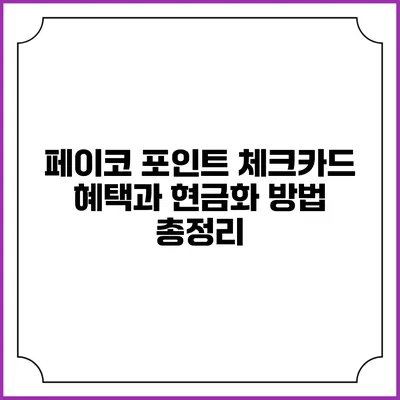 페이코 포인트 체크카드 혜택과 현금화 방법 총정리