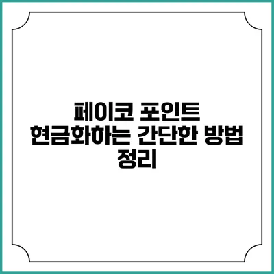 페이코 포인트 현금화하는 간단한 방법 정리